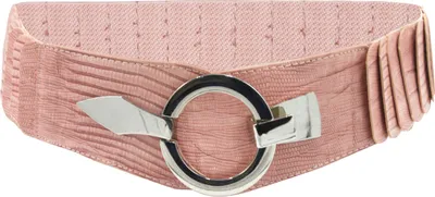 Produktbild von Glamexx24 Elastischer Damen Taillengürtel gürtel 6cm breiter Hüftgürtel mit silberner Ring-Farbe: Schlange rosa -Größe: 85cm ( Taillenweite 76-108cm )