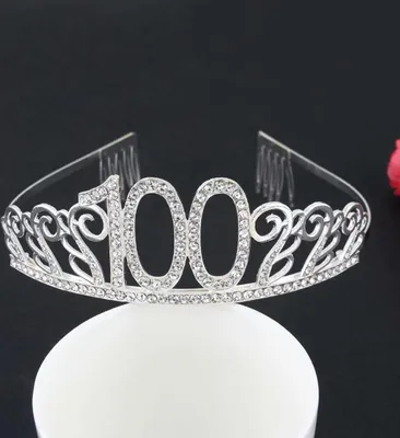 Produktbild von Geburtstags Krone 100. Geburtstags Kristall Tiara Krone mit Es ist mein Geburtstag Schärpe Birthday Crown Prinzessin Kronen Haar-Zusätze - für Geburtstagsfeiern oder Geburtstagskuchen (Silber)
