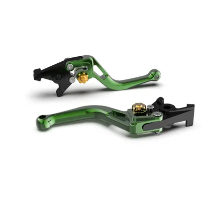 Produktbild von Kupplungshebel LSL BOW L29 mit ABE kurz für Yamaha FZS Fazer S, Suzuki DL V-Strom XJ Diversion YZF R 125 - 1100 ccm Bj. 1989 - 2011, Farbe Hebel:grün, Farbe Versteller:gold