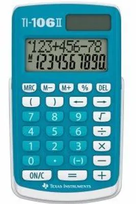 Produktbild von Texas Instruments Taschenrechner TI-106 8-stellig Batterie/Solarbetrieb blau