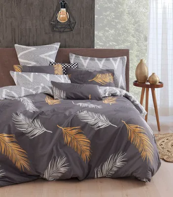 Produktbild von L'Essentiel Linge de Maison, Olivia - Gold, Grey vPoly, Einzelbettbezug-Set (FR), 65 % BAUMWOLLE / 35 % POLYESTER, Gold, 140 x 200 cm