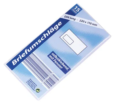 Obrázek produktu pro Obálky s okénkem DL, balení po 15 kusech