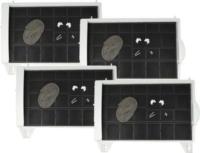 Produktbild von vhbw 4x Aktivkohlefilter kompatibel mit Bosch DHU654U/03, DHU655U/04, DHU656UFF/01, DHU655U/01, DHU655U/02 Dunstabzugshaube - 45 x 32 x 4 cm