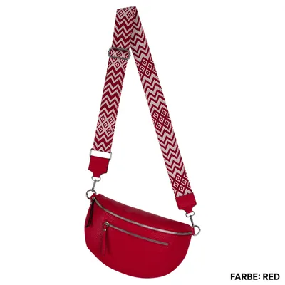 Produktbild von Bauchtasche Crossbody-Bag Umhängetasche Kunstleder Italy-Design RED (955)
