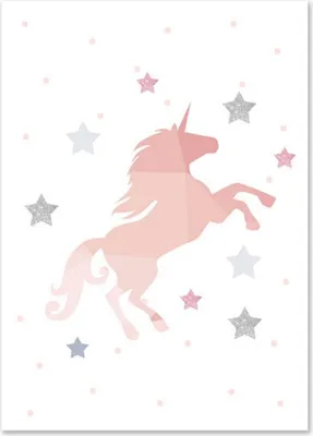 Produktbild von TPFLiving Kunstdruck LW-1053 (OHNE RAHMEN) Poster - Leinwand - Wandbild - Hochauflösender Giclée-Druck, langlebig und hochwertig - Einhorn, Zauberfee, Regenbogen - Für Kinderzimmer - Auch im 3er Set - Größe: 21x30cm