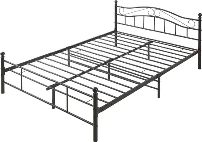Produktbild von Metallbett 'Florenz' 140x200cm Schwarz + Lattenrost