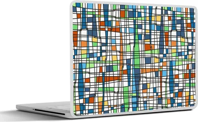 Produktbild von MuchoWow® Laptop Aufkleber Sticker Cover Muster - Linie - Weiß 36.5x27.5 cm - Laptop-Sticker