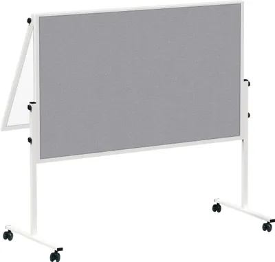 Zdjęcie produktu dla Tablica prezentacyjna MAULsolid 150 x 120 cm mobilna składana biała szara