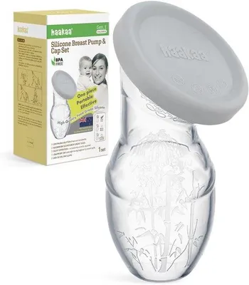 Produktbild von Famanu Handmilchpumpe 100 ML mit Silikondeckel - Transparent und sicher