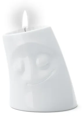 Produktbild von FIFTYEIGHT Kerzenschmusie KUSCHELIG Klein Kerzenhalter weiß
