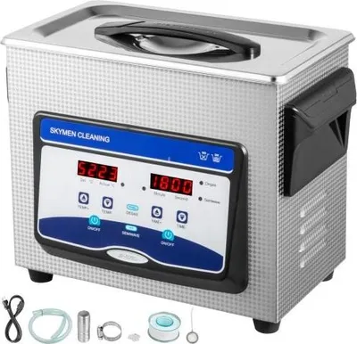 Produktbild von VEVOR Ultraschallreiniger, 3 l, Ultraschallgerät zur Schmuckreinigung, digitaler Ultraschall-Teilereiniger, Heizung, Timer, Schmuckreinigungsset, industrieller Schallreiniger für Schmuck, Uhren, Ringe, Zahnglas