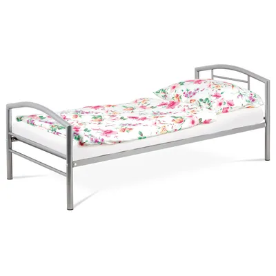 Obrázok produktu pre Autronic Jednolôžková posteľ 90x200, kovový sivý lesk BED-1900 SIL