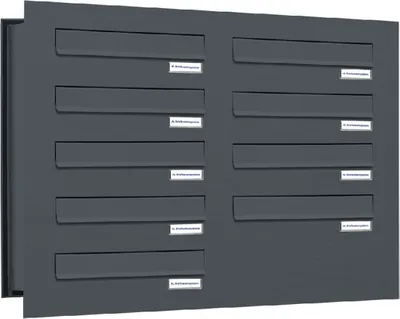 Produktbild von 9er Briefkastenanlage für Mauerdurchwurf RAL 7016 Anthrazit