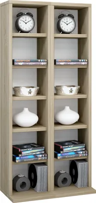 Immagine prodotto di Scaffale per CD in legno | Scaffale CD con spazio per 204 CD o 72 DVD o 40 Video | Dimensioni: H. 92 x W. 42 x D. 20 cm | Elegante scaffale CD/DVD | Scaffale Blu ray - Milano