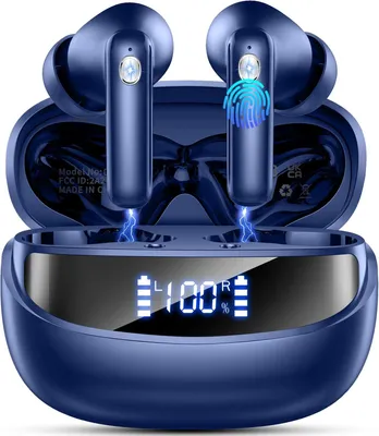 Produktbild von Bluetooth 5.4 In-Ear Kopfhörer Kabellos HiFi Stereo ENC Geräuschunterdrückung 50 Std Spielzeit LED Display IP7 Wasserdicht USB-C