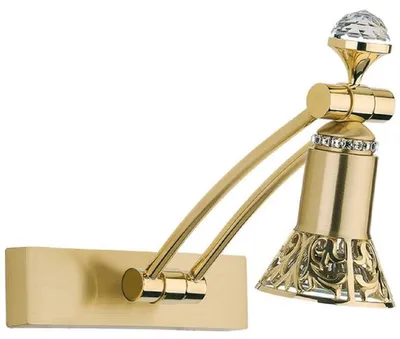 Produktbild von Casa Padrino Luxus Barock Kristall LED Wandleuchte / Leseleuchte Gold H. 20 cm
