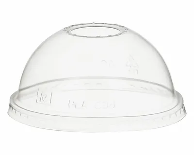 Produktbild von 50x Domdeckel zu Becher 300/400/500ml mit Rundloch Ø 96mm -Kunststoff