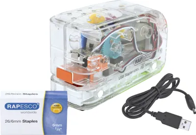 Produktbild von Rapesco 626EL - 15 Blätter - Vorderseite - 1000 Heftklammern - Transparent - Akku - AA