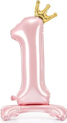 Produktbild von Folien-Standballon Zahl "1", 84 cm, hellrosa