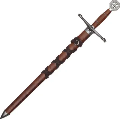 Produktbild von Braunes Deko Kurzschwert 56cm Templer mit Scheide