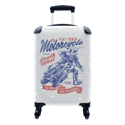 Obrázek produktu pro Kufr Příruční zavazadlo na kolečkách Malý cestovní kufr na 4 kolečkách Mancave - Motorka - Muži - Retro - Velikost kabiny < 55x40x23 cm a 55x40x20 cm
