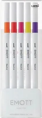 Produktbild von Uni-Ball EMOTT No.2, 5 Stück(e), Fuchsie, Orange, Pink, Rot, Gelb, Gemischte Farben