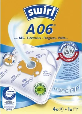Zdjęcie produktu dla Swirl A 06, Worek na kurz, Biały, AEG, Electrolux, Progress, Volta, 4 szt.