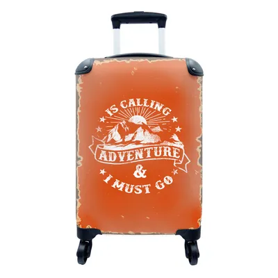 Produktbild von MuchoWow® Koffer Handgepäck Trolley Rollkoffer Kleine Reisekoffer mit 4 Rollen - Jahrgang - Berg - Sonne - Cabin Size < 55x40x23 cm & 55x40x20 cm - Fotokoffer - Kabinenkoffer - Boardgepäck - Reise-Box - Reisekoffer - Reisegepäck - Koffer mit Bild - Trolley für Kinder
