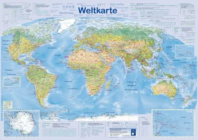 Obrázok produktu pre Plagát s mapou sveta 200 gr. matný Plagát nemecký DIN A1 84,1 x 59,4 cm