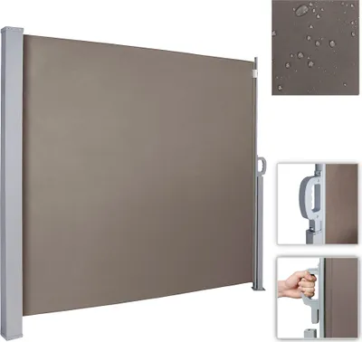 Produktbild von VINGO Seitenmarkise-160 x 300 cm Brau UV£¬Reissfestigkeit£¬seitlicher Sichtschutz sichtschutz£¬fuer Balkon Terrasse ausziehbare markise