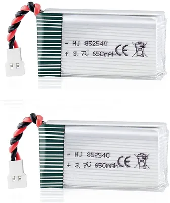 Obrázok produktu pre LiPo batérie 3,7 V 650 mAh 25C pre Syma X5C, X5 drony | Kompatibilné s Cheerson CX-30W, Skytech M68, Wltoys F949 | Sada 2 ks, strieborná