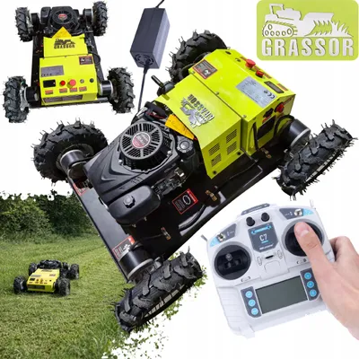 Immagine prodotto di Grassor MultiForce 500-G9 - Robot tosaerba ibrido 4x4 | 500 mm | Loncin 224 cc 9 CV | Generatore 2000 W | Telecomando 500 m | 0–6 km/h | 135 kg