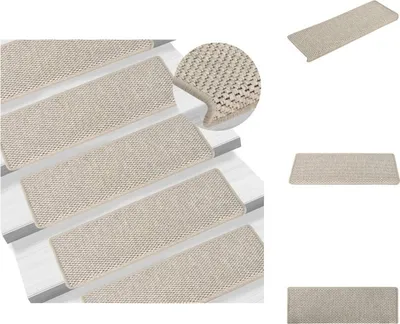 Obrázok produktu pre vidaXL Samolepiace rohože na schody sisalový vzhľad 15 ks 65x21x4 cm - Rohože na schody