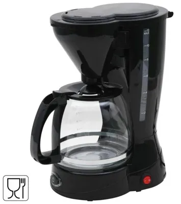 Obrázok produktu pre Kávovar, 12 šálok, filterový kávovar, sklenená kanvica, výkon 800 W, farba: čierna