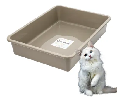 Produktbild von Katzenklo ohne Deckel Max Katzenklo Groß Katzentoilette moderne Schalentoilette ohne Deckel Katzen Klo Offen Katzentoiletten XL Kaninchen Toilette Eckig