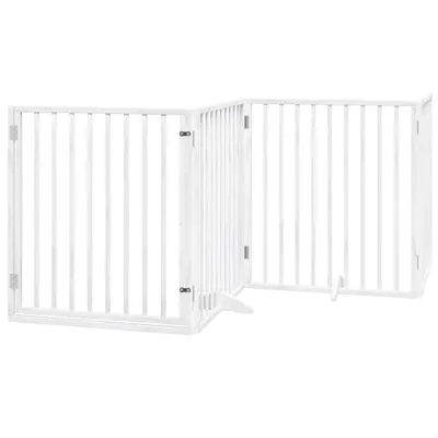 Immagine prodotto di vidaXL Recinto per cani con porta Pieghevole 4 pannelli Bianco 320 cm Legno di pioppo