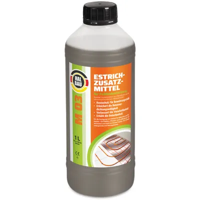 Immagine prodotto di Plastificante per impianti di riscaldamento Additivo per massetti 1 L Per riscaldamento a pavimento Massetto in calcestruzzo HALBAU M03