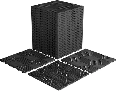 Produktbild von Klickfliesen für Garagenboden, 30 Stück, 40 x 40 cm, Schwarz