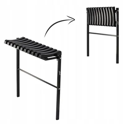 Produktbild von Schwarze Klappbank für den Garten, Friedhofsbank 68 cm