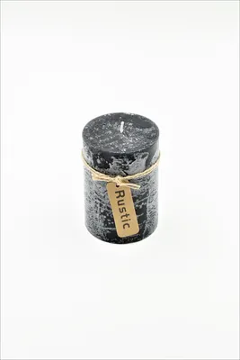 Produktbild von Rustik Stumpenkerze Schwarz 100 x 70 mm durchgefärbt Gastro Kerzen