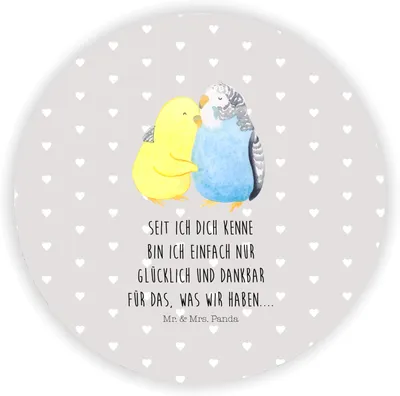 Produktbild von Mr. & Mrs. Panda magnet Wellensittich Liebe - Grau Pastell - Geschenk, Kühlschrankmagnet, Verknallt, für fotos, whiteboardmagnet, glücklich, Freundin, kühlschrank, Ehe