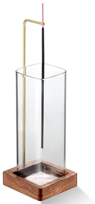 Räucherstäbchenhalter aus Holz mit Glasflasche, 22x8x8 cm