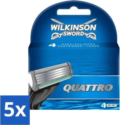 Produktbild von Wilkinson – Quattro Blade-Nachfüllpackungen – Mit Präzisionstrimmer – 4 Klingen - Vorteilspack - 5 Stücke