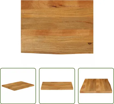 Produktbild von The Living Store Tischplatte mit Baumkante 80x60x2,5 cm Massivholz Mango