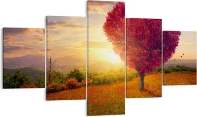 Produktbild von Bild auf Leinwand - Leinwandbild - Baum Wiese Blume - 125x70cm - Wand Bild - Wanddeko - Wandbilder - Leinwanddruck - Bilder - Kunstdruck - Wanddekoration - Leinwand bilder - Wandkunst - EA125x70-3790