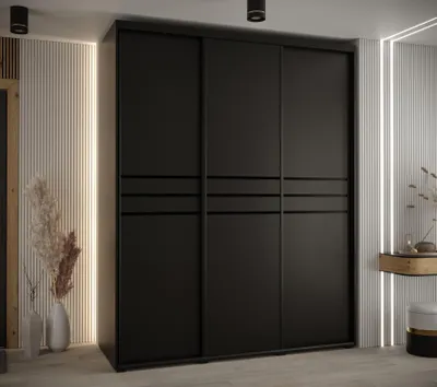 Obrázek produktu pro Šatní skříň YVONA 10 - 190/60 cm, černá / černá