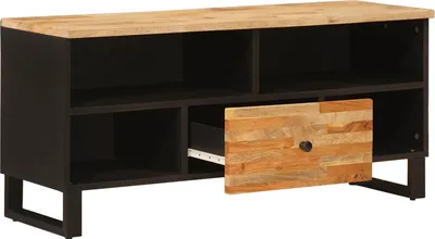 Zdjęcie produktu dla vidaXL Szafka pod TV z półką brązowa 100 x 33 x 46 cm lite drewno mango