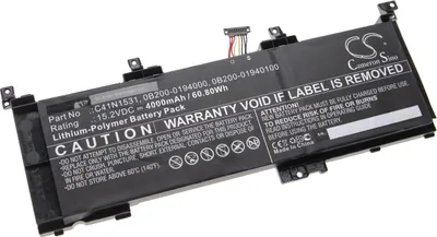 Produktbild von vhbw Akku kompatibel mit Asus FX502VY, G502VS, FX502VS Notebook (4000 mAh, 15,2 V, Li-Polymer)