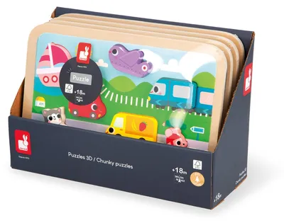 Obrázok produktu pre Janod drevené puzzle - vzdelávacia hračka pre batoľatá