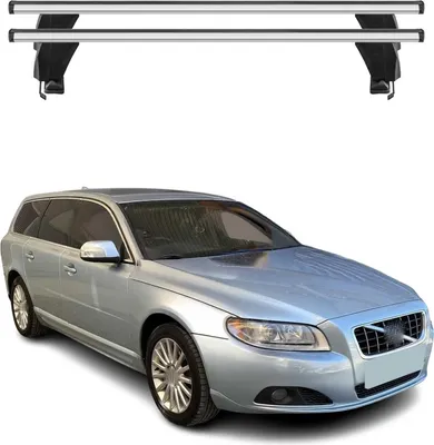 Image de Menabo Barres de toit Transversales pour Volvo V70 2007-2016 Alu Gris ABE 2x